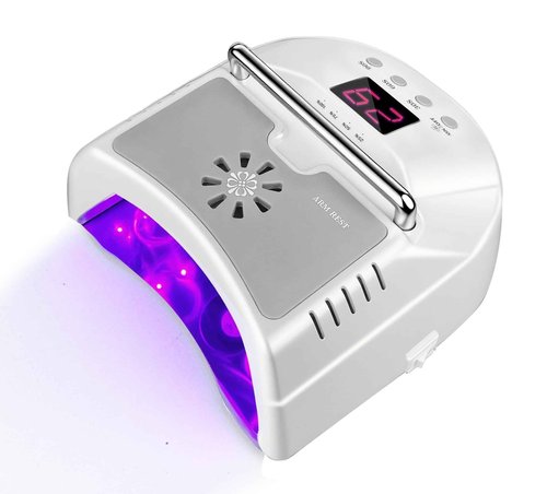 Cordless LED UV Nail Lamp,Professional Uv Llight for Gel Nails,OBEEGOO Nail Dryer for Acrylic Gel,Curling Lamp for Beauty Salon (White)
