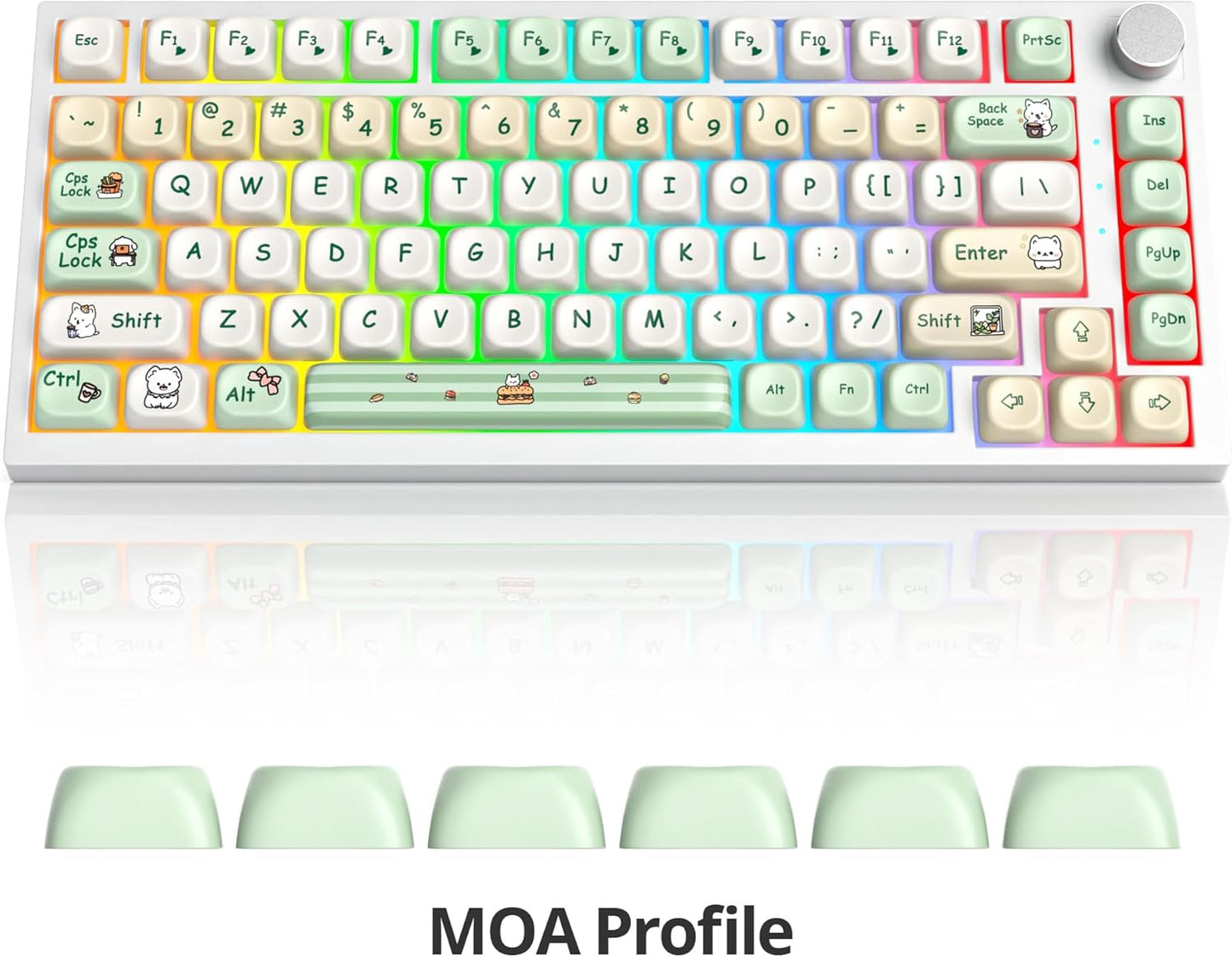 61 PBT Game keycap, 60% Backlight with Key Puller OEM Configuration American Layout, 87/104 Mechanical Keyboard (no Keyboard) (Ahris)