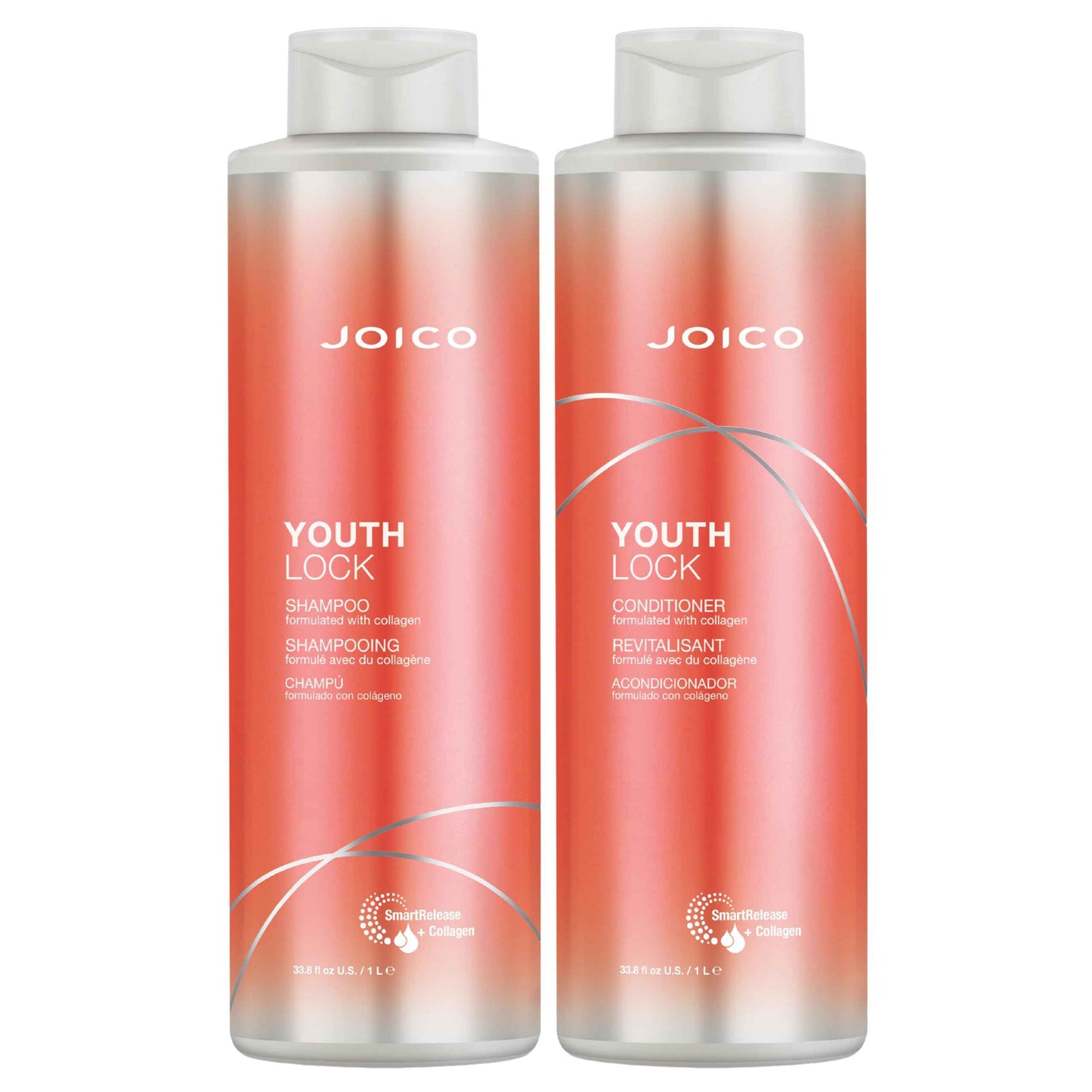 Joico YouthLock Shampoo and Conditioner Formulated With Collagen | Youthful Body & Bounce | Reduce Breakage & Frizz | Soften & Detangle Hair | Boost Shine | Sulfate Free | With Arginine