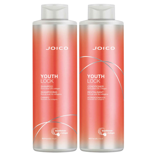 Joico YouthLock Shampoo and Conditioner Formulated With Collagen | Youthful Body & Bounce | Reduce Breakage & Frizz | Soften & Detangle Hair | Boost Shine | Sulfate Free | With Arginine