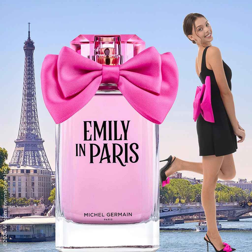 Michel Germain Emily in Paris Eau de Parfum Fragrance Spray, Floral Woody Scent, Top Notes of Seductive Neroli, French Pear, Wild Black Currant Burgundy, Romantic & Dreamy Gift for Women, 3.4 Fl Oz