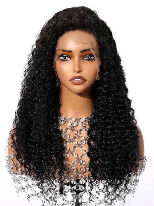 mianduan 13x4 Deep Wave Lace Front Wigs Human Hair 250% Density Deep Wave Frontal Wigs Human Hair HD Lace 22 Inch Curly Wigs for Black Women Pre Plucked with Baby Hair Curly Lace Front Wig