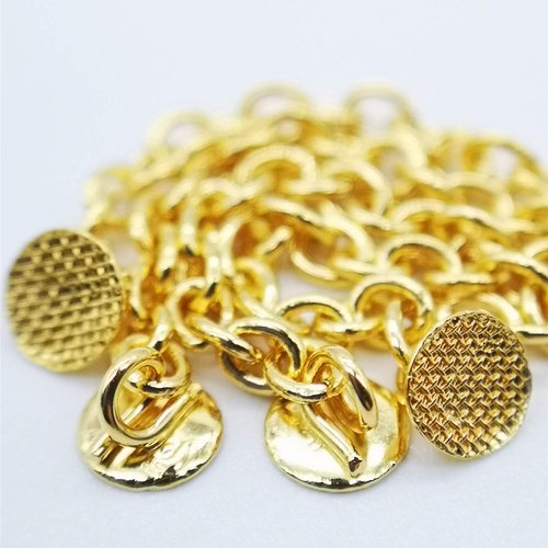 10 Packs Sino Dental Group Orthodontic Braces Eruption Appliance With Traction Chain,Gold/Sliver, Round/Retangular Base (Round, Golden)