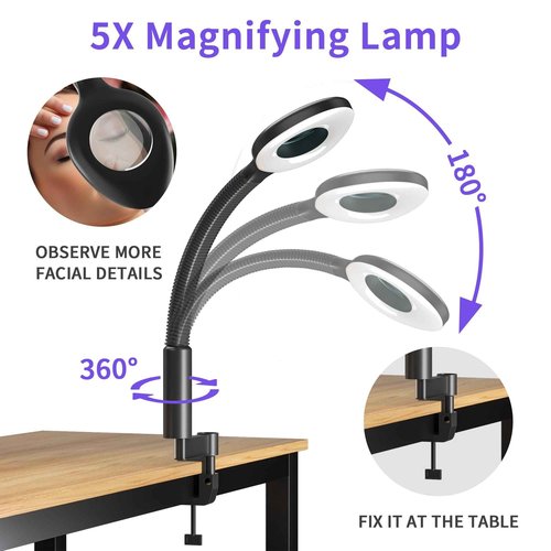 Facial Steamer with Magnifying Lamp, 2 in 1 Ozone Steamer for Face Professional, Professional Facial Steamer for Esthetician, Salon & Spa Face Beauty Equipment.