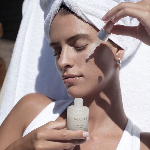 SEACRET Face Serum - Bio Skin Glow Multi-Acid Complex Night Serum for Face, Ampoule, 1 Fl.Oz 30ml.