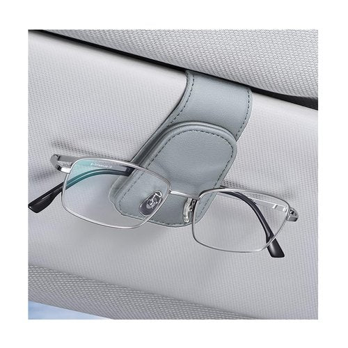 AICEL Sunglasses Holders for Car Sun Visor, Leather Eyeglasses Hanger Mounter, Magnetic Glasses Holder and Ticket Card Clip, Auto Interior Accessories Universal for SUV Pickup Truck