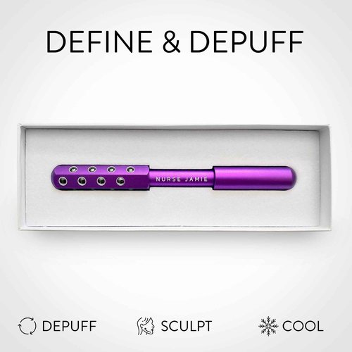Nurse Jamie Uplift Facial Massaging Beauty Roller – Purple - Facial Massager with 24 Stones for Sculpting, Firming & Reducing Puffiness