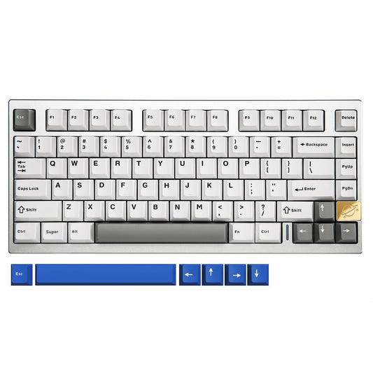 YUNZII AL75 Wireless Mechanical Gaming Keyboard,Full Aluminum CNC,75% Layout,BT/2.4G/Wired,Hot Swap,Creamy Switches,TKL Gasket,RGB Backlight,Programmable for Mac/Win (Silver, Blue Grey Switch)