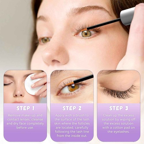 Eyelash Growth Serum, Premium Lash Serum Promotes Longer, Thicker（Gold）