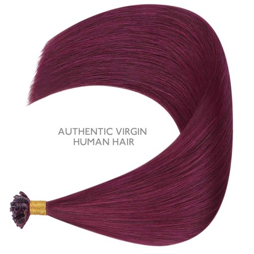 WENNALIFE U Tip Human Hair Extensions - 50g 50s 22 Inch Light Burgundy Remy Invisible Straight Keratin K Tip Real Human Hair