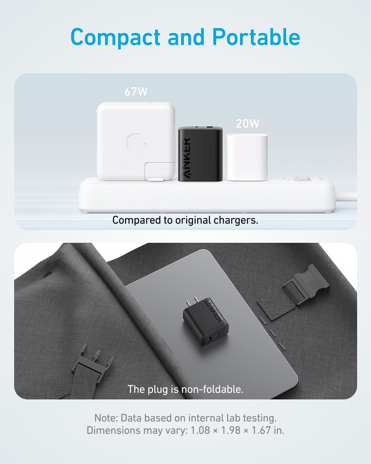 Anker iPhone 16 Charger, 2-Pack 20W Fast USB C Charger Block, for iPhone 16/16 Pro Max/15 Series/iPad Pro and More (Black, 2 Pack & 2 Cable)