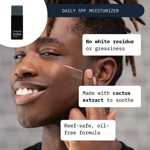 Cardon Cactus-Based Men's Skincare Set | Premium Korean Skincare for Sensitive Skin and Oily Skin | Water-based Face Moisturizer with SPF 30, Gentle Face Wash, Repairing Night Cream with Vitamin E