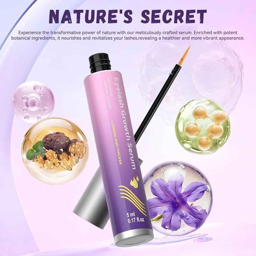 Eyelash Growth Serum, Premium Lash Serum Promotes Longer, Thicker（Gold）
