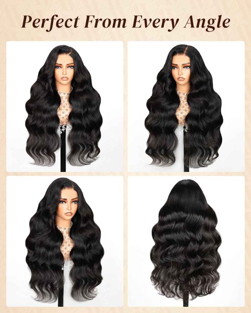 Arabella 5x6 Wear and Go Glueless Wigs Human Hair 210% Density Glueless Wig 12a Pre Cut Lace Front Wigs Human Hair 100% Pre Bleached Plucked Body Wave Wig (20inch, 5X6 Body Wave)