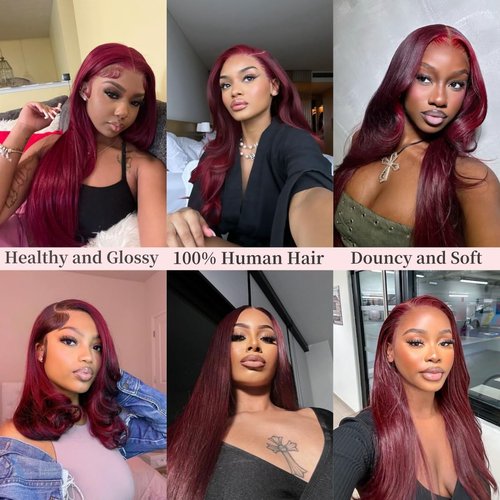 99j Burgundy human hair Straight Hair 26 INCH 8A Brazilian Virgin Hair 99j Burgundy Straight Hair Weaves Bundle Free Part Red Wine Color 100% Unprocessed Human Hair Weft Weaves