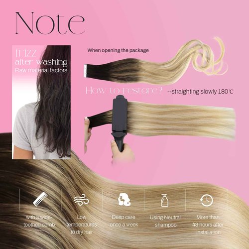 Tape Bundle Total 40 Pieces - Tape in Hair Extensions Brown Balayage #2/27/613 Skin Weft Tape in Extensions Full Head (18 inch and 16 inch 40 Pieces 100 Grams)