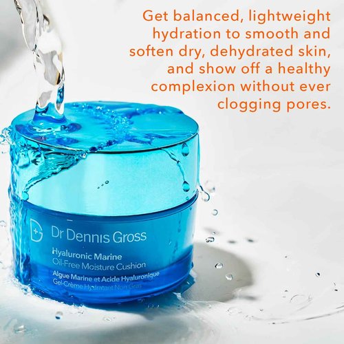 Dr Dennis Gross Hyaluronic Marine™ Oil-Free Moisture Cushion: for Dull, Dehydrated or Dry Skin, 2 fl oz