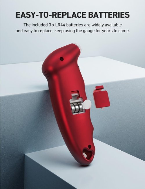 AstroAI Digital Tire Pressure Gauge 0-150PSI, Accurate in 0.1 Increments, Tire Pressure Gauge with Backlit LCD and Presta Valve Adaptor, 4 Units of Measurement for Car Truck Bicycle, Red