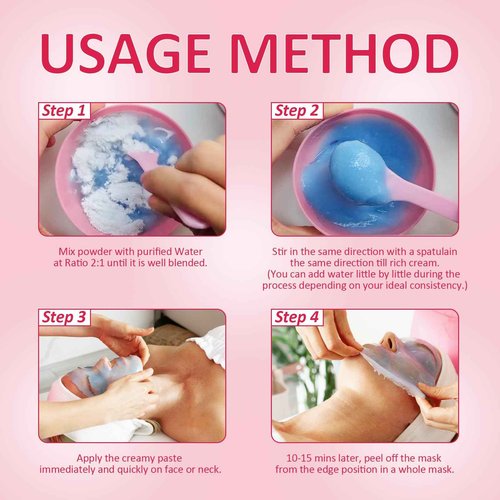 YMEYFAN 5 Jar 500G Jelly Mask Powder for Facial Professional Bundle, Beauty Spa Face Mask Skincare Product Bulk (Turmeric, Bulgarian Rose, Hyaluronic Acid, Gold, Collagen)