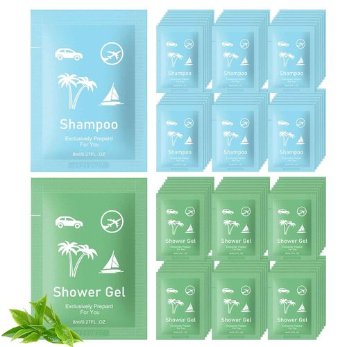 Bulk Hygiene Kits for Homeless ,Travel Size Body Wash and Shampoo Bulk 0.28fl Oz,Travel Size Shower Gel Set，Shampoo Bulk Travel Size ,Hotel Supplies for Guests (0.28fl Oz(Pack of 200), 200, Count)