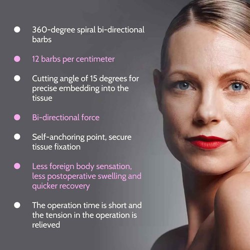 PHYMAT ACADA Pdo Threads for Face Lift Cog 18G100mm Pdo Fishbone Thread Bullet Blunt Cog Threads for Face Lift 20Pcs