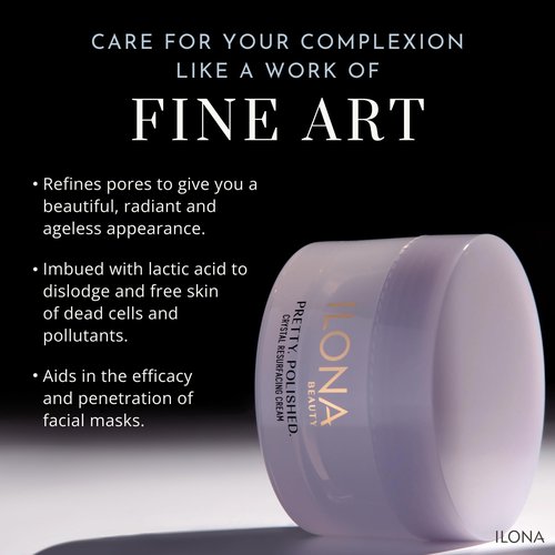 ILONA Pretty Polished Crystal Resurfacing Cream – 2022 New You Beauty Award Winner | Luxury Microdermabrasion Face Polish with Lactic Acid & Micro Crystals for Smooth, Radiant Skin, 1.7 oz.