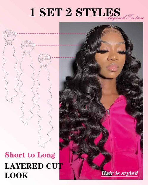 Loose Wave Bundles Human Hair with 5x5 Closure, (18 20 22+16) 12A 100% Real Human Hair Loose Deep Wave Bundles with HD lace Closure Unprocessed Brazilian Virgin Human Hair Extension Natural Color