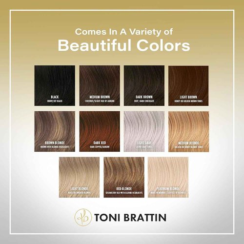 Toni Brattin Fascination Wig - Chin Length Layers, a Side-Swooping Bang & a Razor-Cut Neckline - Heat-Friendly Synthetic Fiber Looks & Feels Natural - Adjustable & Comfortable (Black, Regular)