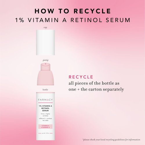 Farmacy Retinol Serum for Face - 1% Vitamin A Anti Aging - Resurfacing Wrinkle Formulated with Encapsulated Retinol + Ceramide NP to Prevent Moisture Loss + Replenish Skin Barrier (30ml)