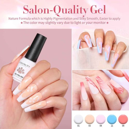 BORN PRETTY 77PCS Gel Nail Polish Starter Kit With U V/LED kit for Beginners 48W 32Colors Nude Pink Cat Magnetic Eyes Glitter Set Reflective Base Top Coat Liner Art Manicure Ideal Gifts