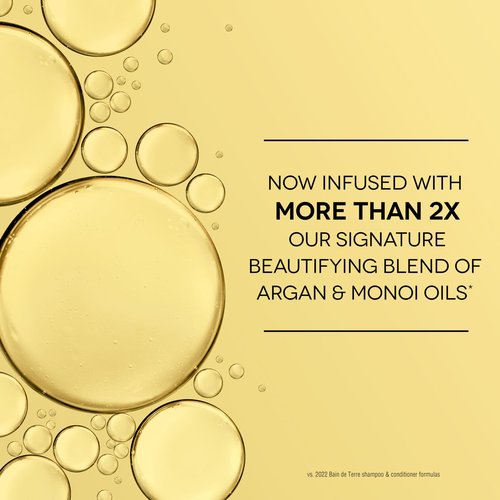 Bain de Terre Moisturizing Shampoo and Conditioner Set | Dry & Damaged Hair | Argan & Monoi Oils | Paraben Free | 33.8 Fl Oz