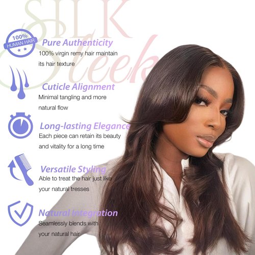 SilkSleek Straight Hair Bundles - 10 12 14 Inch | 100% Unprocessed Brazilian Virgin Human Hair | 3-Pack Quick Weave Bundles with Glossy Finish for Women