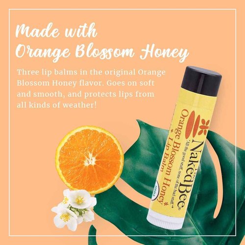 The Naked Bee Orange Blossom Honey Hand Salve 2oz + Grapefruit Blossom Honey Hand and Body Lotion 6.7oz + Organic Orange Blossom Honey Lip Balms