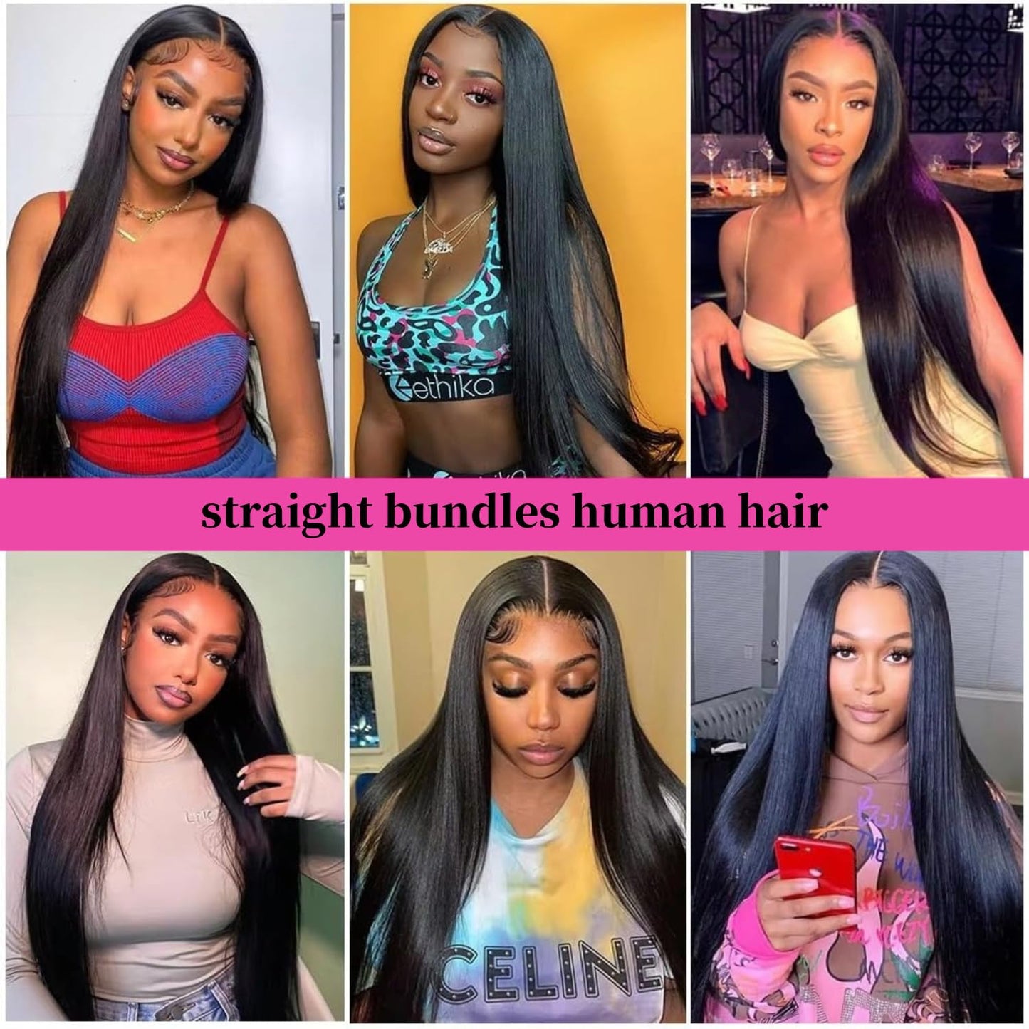 15A Straight Bundles Human Hair 22 24 26 Inch 300g/pack Brazilian Human Hair Bundles for Black Women Double Weft Natural Color