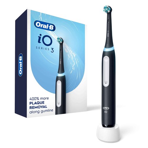 Oral-B iO3 Electric Toothbrush (1) with (1) Ultimate Clean Brush Head and (1) Charger, Black