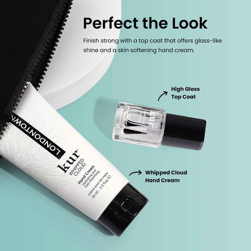 LONDONTOWN Discovery Set, Vegan Chip-Resistant Long-Lasting Nail Lacquer, Whipped Cloud Hand Cream, 2.5 fl oz, Conditioning lacquer remover pads.
