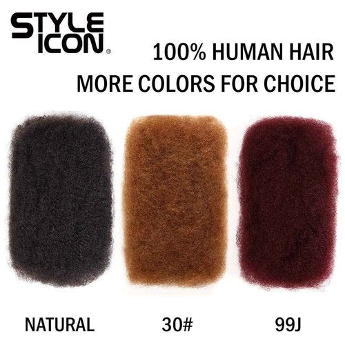 Style Icon 3 Bundles Afro Kinkys Bulk Human Hair (14"/14"/14", Natural Black) - Twist Braids - Curly Hair Extensions - Dreadlocks - Loc Braiding Hair