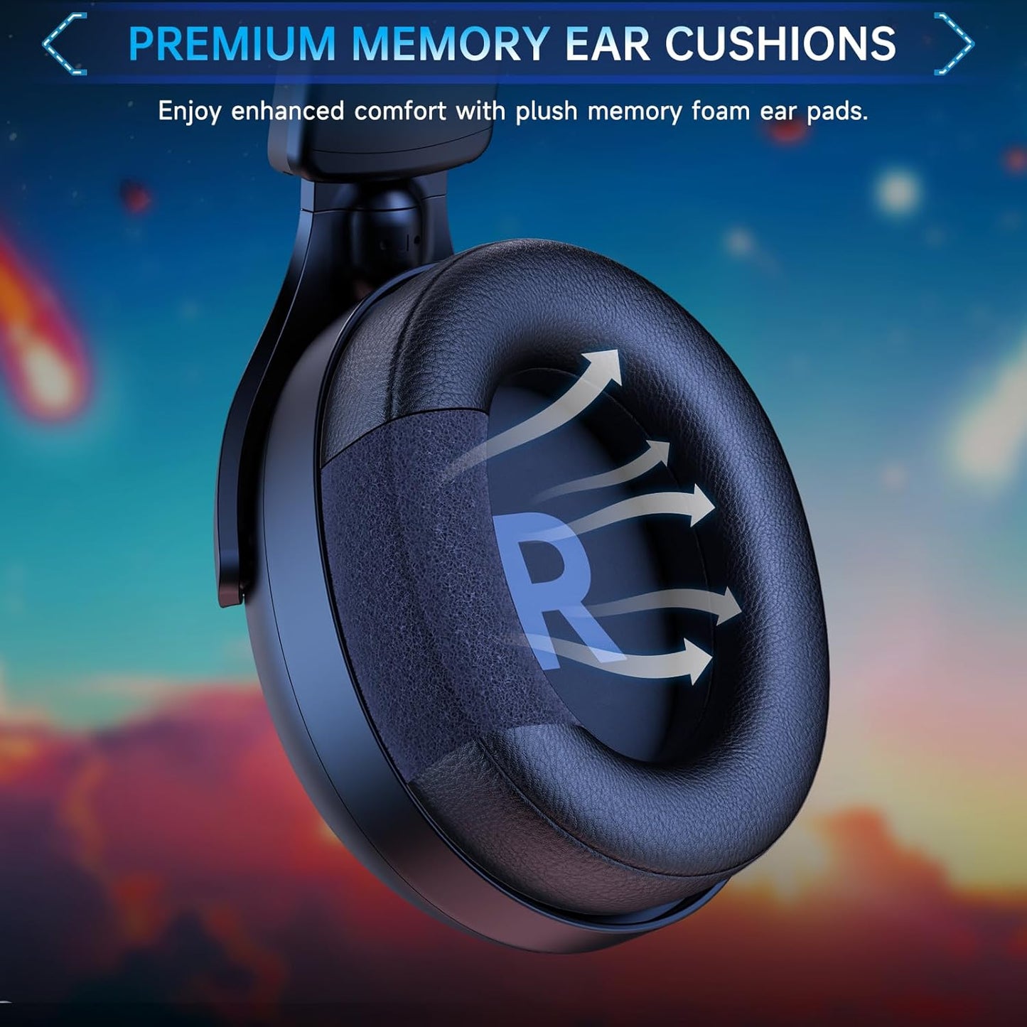 2.4GHz Gaming Headset Wireless for PS5, PS4, PC, Switch, Fortnite/Minecraft/FPS Gamers, Bluetooth 5.3 Gaming Headphones with Noise Canceling Mic, 45H+ Battery, Bass Sound, RGB Light -Black