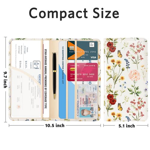 CoBak Car Registration and Insurance Holder - Vehicle Glove Box Car Organizer,Auto Truck Comparment Accessories Case with Magnetic Closure for Driver License,Cards