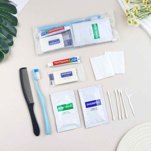 Pack of 50 Basic Toiletry Kits, Hygiene Kit Bulk, Individually Packed, Homeless Care Package Supplies Travel Size Toiletry Kit for Men Women Charity Reusable Toiletry Bag