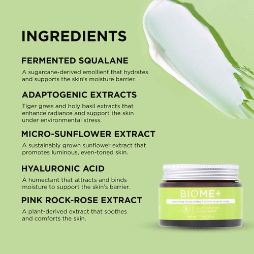 IMAGE Skincare, BIOME+ Smoothing Cloud Crème, Microbiome Friendly Face Cream, Supports Skin Moisture Barrier, 1.7 oz