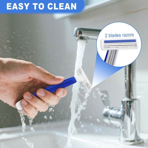Shave Kit in Bulk Twin Blade Razors with Protective Cap,Disposable Razors in Bulk Shaving Cream for Hotel, Airbnb, Homeless, Shelter, Camping and Travel (240)