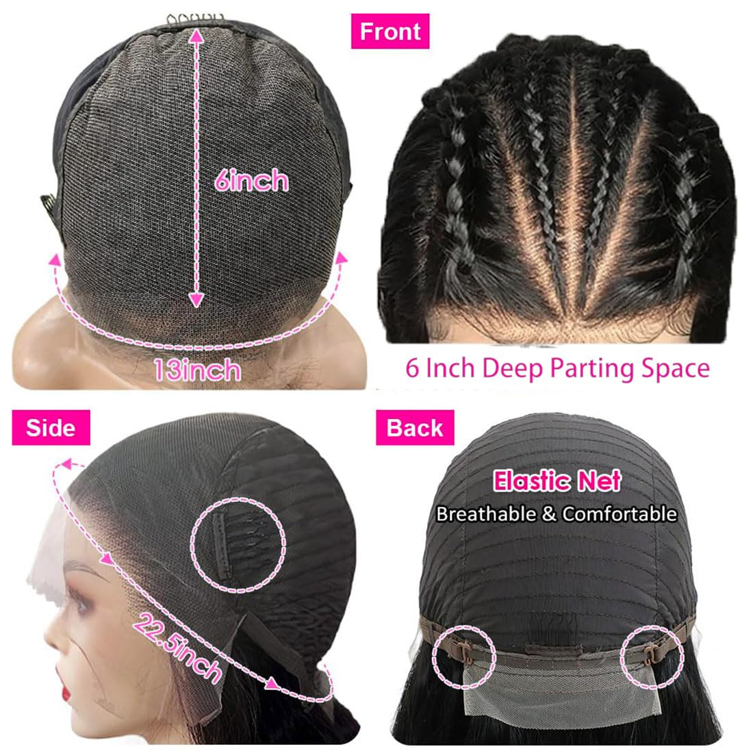 punhurt HD Lace Front Wigs Human Hair Pre Plucked Pre Bleached with Baby Hair Ear to Ear 13x6 Lace Frontal Wig 100% Brazilian Unprocessed Virgin Human Hair Wigs for Women 200% Density (26 Inch)