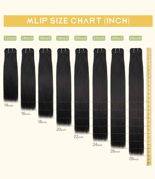 mlip Raw Indian Hair Bundle Straight, Enhanced Quality Bundle, 18A Virgin Hair 18 inches, No Tangle Shedding, Triple the Lifespan, Keep Texture Silky Soft After Multiple Washes, Natural Color