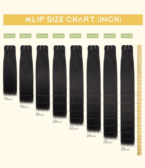 mlip Raw Indian Hair Bundle Straight, Enhanced Quality Bundle, 18A Virgin Hair 12 inches, No Tangle Shedding, Triple the Lifespan, Keep Texture Silky Soft After Multiple Washes, Natural Color