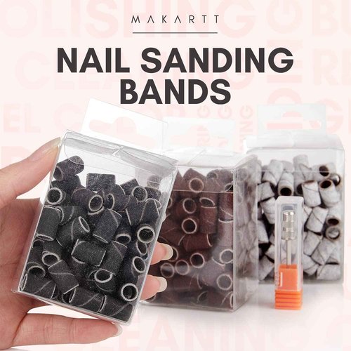 Makartt Nail Drill Handpiece for Up200 Machine Bundle With #80#150#240 Grits Nail Drill Bits Sanding Bands