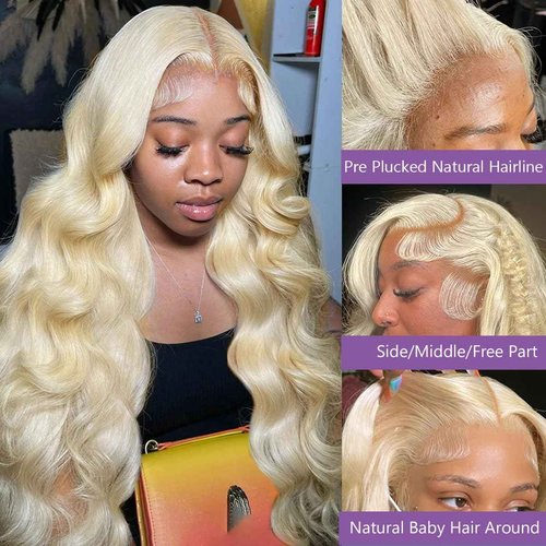 Fayniss 20Inch 613 Blonde Wig Human Hair 180% Density 13x6 Body Wave Lace Front Wigs Human Hair Glueless Wigs Pre Plucked With Baby Hair (20 inch, 613 Blonde Wig)