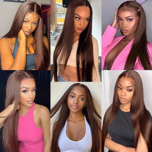CYIKLI 30 Inch Chocolate Brown Lace Front Wig - Human Hair, 13x6 Lace Front, 200% Density HD Lace Frontal, Glueless Lace Closure, Pre Plucked