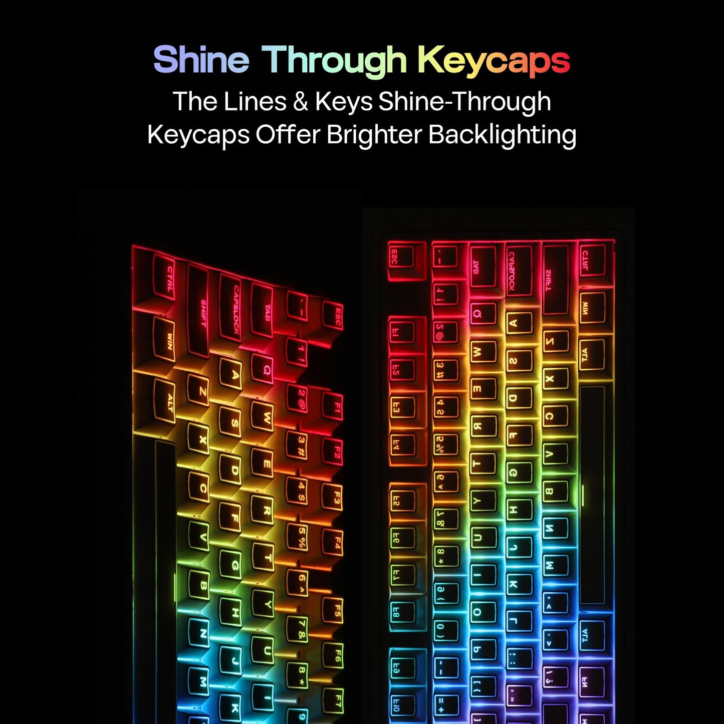 EPOMAKER TH108 Full Size Mechanical Keyboard+Glintrix PBT Shine Through Keycaps