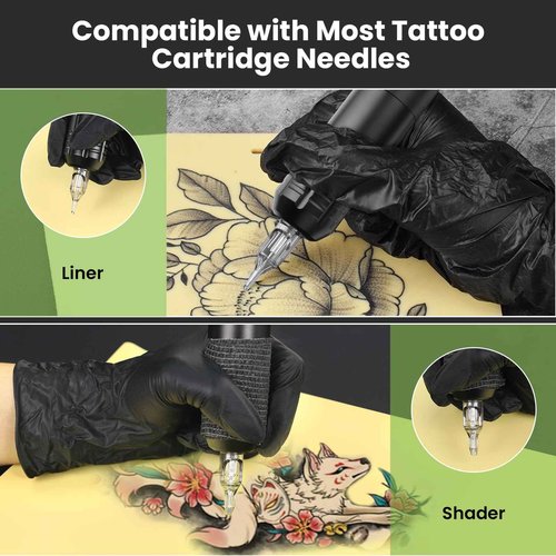 Wireless Tattoo Machine Gun Kit: GEEKERA Wireless Rotary Pen Gun with Power Supply - Professional Tattoo Supplies for Artists - Home Studio & Outdoor Use